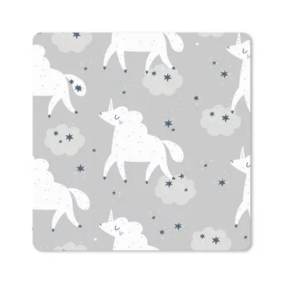 Produktbild von MuchoWow® Mauspad Mousepad Mädchen - Einhorn - Muster 30x30 cm - Mousepads - Maus Mat - Pad - Mausunterlage - Gaming