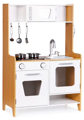 Obrázek produktu pro ECOTOYS PLK534 Dřevěná dětská kuchyňka se světelnými a zvukovými hořáky