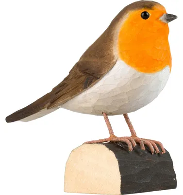 Produktbild von Wildlife Garden DecoBird Rotkehlchen handgeschnitzt