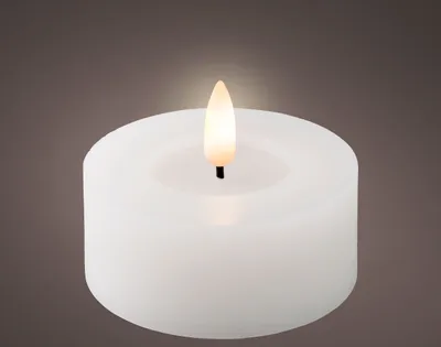 Produktbild von LED Teelichter mit Timer 7x6cm Wachs Weiß / Warmweiß 2 Stück