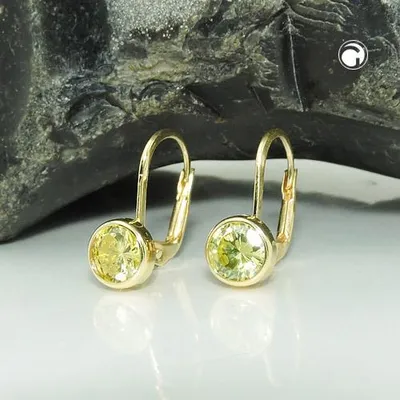 Produktbild von Ohrbrisur Ohrring 15x7mm Zirkonia grün 9Kt GOLD