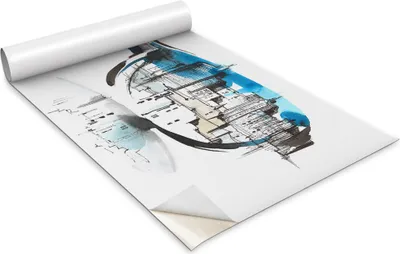 Immagine prodotto di Pellicola autoadesiva per mobili - pellicola decorativa - mobili da tavolo - tagliabile su misura - City In Glasses - 100 x 50 cm