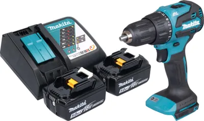 Image de Perceuse à percussion sans fil Makita DHP 490 RT 18 V 65 Nm Brushless + 2 batteries 5,0 Ah + chargeur