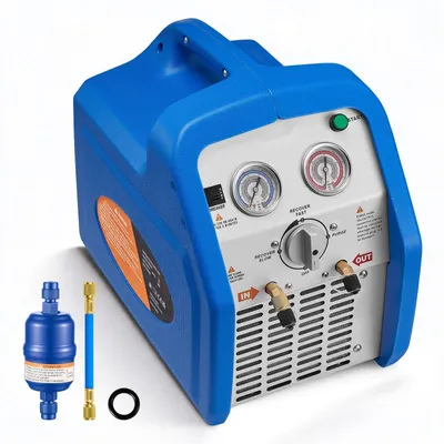 Produktbild von Kältemittelrückgewinnungsgerät - Tragbares Doppelzylinder-Absauggerät - 1 PS Motor - 1450 U/min - Für flüssige und gasförmige Kältemittel - Für HLK, Kfz- und Klimaanlagen