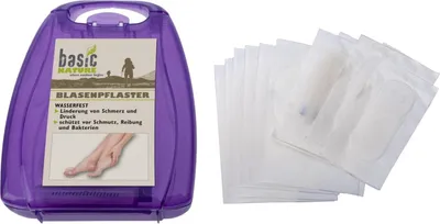 Produktbild von Blasenpflaster wasserfest, flexibel, 5 große (5,5x3,7 cm) & 5 schmale (2x6 cm) Pflaster, 7 Tage Halt, Schmerzlinderung