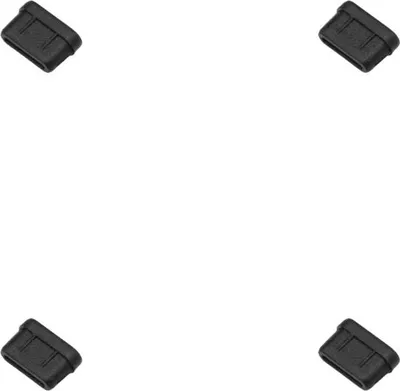 Produktbild von INF Staubschutzstöpsel Typ-C Staubschutzabdeckung, 4er-Pack Schwarz
