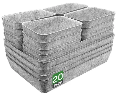 Zdjęcie produktu dla Omgoods - 20 sztuk organizerów do szuflad wykonanych z filcu - Składane pojemniki do przechowywania, idealne do szaf i biurek