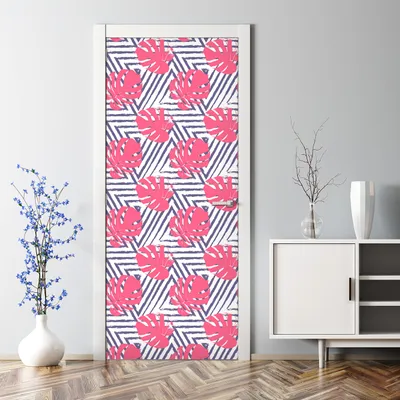 Produktbild von Dekorative Türposter selbstklebend Wandaufkleber Türaufkleber Grüne Blätter Kunst 70 x 200 cm