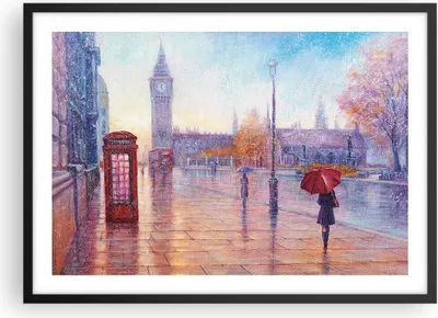 Produktbild von Gerahmtes Poster - Schwarzer Rahmen - Groß Ben Regenschirm - 70x50 cm - Wand Bild - Wanddeko - Wandbilder - Kunstposter - Wandposter - Bilderrahmen - Bilder - Kunstdruck - P2BAA70x50-4394