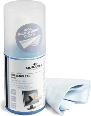 Zdjęcie produktu dla DURABLE SCREENCLEAN SPRAY WITH CLOTH Reinigungsset 200ml