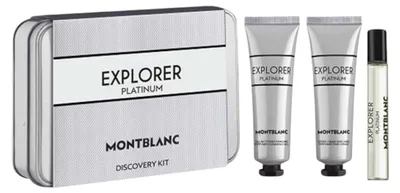 Immagine prodotto di Set Montblanc: Explorer Platinum, Eau de Parfum, per uomo, 7,5 ml +  Explorer Platinum, crema idratante, per il viso, 30 ml +  Explorer Platinum, gel doccia idratante, per tutti i tipi di pelle, 30 ml
