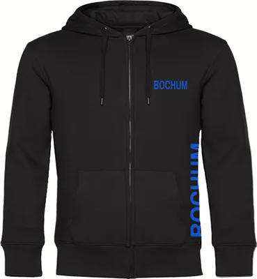 Produktbild von multifanshop Kapuzen Sweatshirt Jacke - Bochum - Brust & Seite, schwarz, Größe XXL