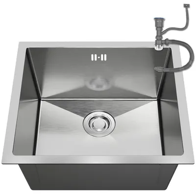 Immagine prodotto di ANW HOME Lavello da cucina in acciaio inox 47x45 cm – installazione sottotop, lavello cucina 1 vasca, acciaio inox 304, lavello moderno