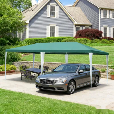 Image de Tente de jardin ISOISL, 3x6 mètres, imperméable, avec parois latérales et fenêtres, idéale pour les fêtes en jardin, les barbecues, les mariages, etc. (couleur : vert)