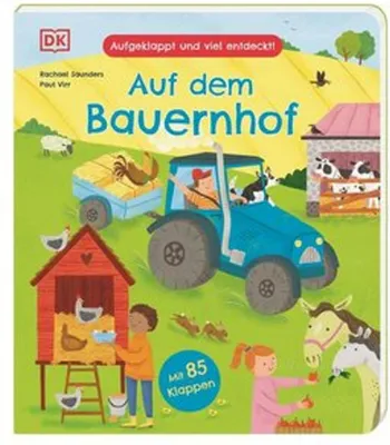 Obrázok produktu pre Aufgeklappt und viel entdeckt! Auf dem Bauernhof: Was passiert dem Bauernhof? Ein Pappbilderbuch mit 85 Klappen. Für Kinder ab 3 Jahren