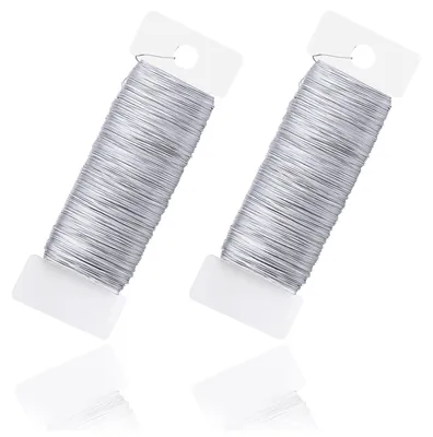 Basteldraht 0,35 mm x 100 m, 2 Rollen, verzinkter Eisendraht, silber