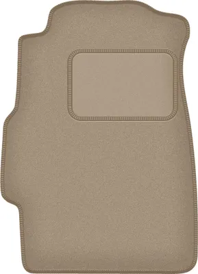 Produktbild von Fahrerfußmatte Velours beige passend für Honda Civic VI (1995-2001, Limousine) – mit Befestigungen – passgenau