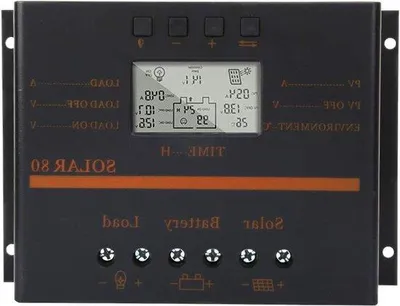 Image de Régulateur de charge 12 V / 24 V 80 A pour voiture solaire avec affichage LCD PWM
