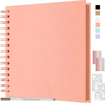 Zdjęcie produktu dla JAECU DIY Album fotograficzny 21x21cm Album spiralny Scrapbook różowy