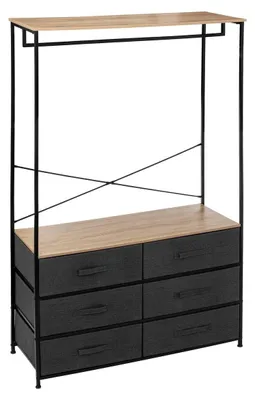 Image de Armoire avec 6 tiroirs, largeur 120 cm, en bois, pour chambre à coucher
