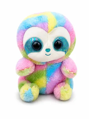 Produktbild von Faultier Kuscheltier 30 cm Regenbogen Faultier mit Großen Glitzeraugen Plüschtier Stofftier Weiches Kawaii Geschenk für Kinder