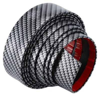 Productafbeelding van Autodorpelbescherming voor in de auto, koolstofvezel, rubberen bumper, randbescherming, 2,5 m x 7 cm