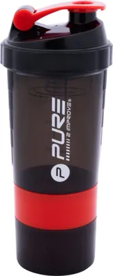 Produktbild von Fitness Shaker Bidon 500ml Grau/Rot PURE 2 IMPROVE