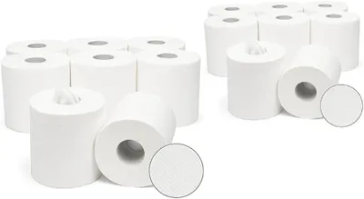 Produktbild von 12 Stück Handtuchrollen á 450 Blatt | 2-lagig | 18,5 x 20 cm | Innen- & Außenabwicklung Papierhandtuchrollen für Spender, Küche, Gastronomie