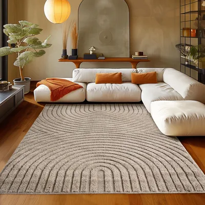 Immagine prodotto di Teppium Tappeto a Pelo Alto per Soggiorno Stile Boho Scandinavo Effetto 3D Shaggy Morbido e Soffice, Dimensioni: 160x230 cm