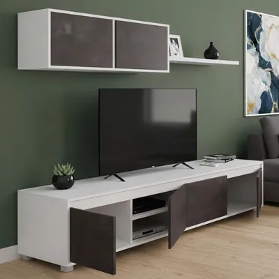 Productafbeelding van Amir - Wandmeubel, Wit, 4 Planken