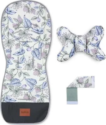 Produktbild von Bellochi Sitzauflage Kinderwägen Sitzauflage Buggy Sommer - Universal und Luftige mit Anti-Shock-Kissen - -Zertifikat - meadow flower