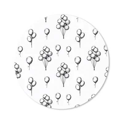 Produktbild von MuchoWow® Mauspad Mousepad Ballon - Muster - Schwarz und Weiß 30x30 cm - Mousepads - Maus Mat - Pad - Mausunterlage - Tischunterlage - Schreibtischmatten