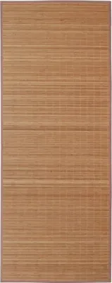A rectangular bamboo rug is shown flat against a white background.