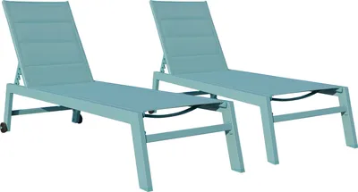 Produktbild von 2erSet Sonnenliegen BARBADOS aus hellblauem Textilene - hellblaues Aluminium