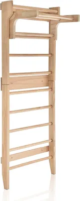 Image de COSTWAY Espalier Quadro Mur d'escalade Indoor, Mur de gymnastique Outdoor avec accessoires de montage, appareil de gymnastique Turnreck pour enfants et adultes