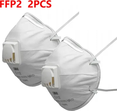 Produktbild von 3M FFP2 Atemschutzmaske C112 Feinstaubmaske Mundschutz mit Ventil Staubmaske, 2 Maske
