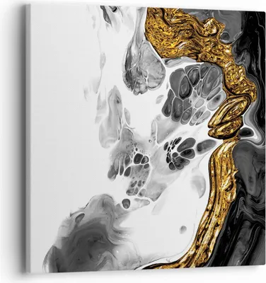 Produktbild von Bild auf Leinwand - Leinwandbild - Einteilig - Abstraktion verschüttet Kontrast - 40x40cm - Wand Bild - Wanddeko - Wandbilder - Leinwanddruck - Bilder - Wanddekoration - Leinwand bilder - AC40x40-4498