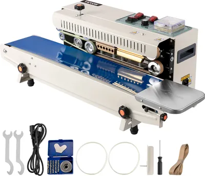 Obrázok produktu pre Mophorn Automatický horizontálny tesniaci stroj FR-900, tesniaci stroj na plastové vrecká Hrúbka tesnenia 0,02-0,8 mm, kontinuálny stroj na tesnenie vreciek Dopravné zaťaženie max. 6 kg, šírka tesnenia 6-15 m