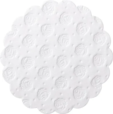 Immagine prodotto di Demmler - Centrini di carta con decorazione di rose bianche - Contenuto 500 pezzi, diametro circa 9cm - 9021105001