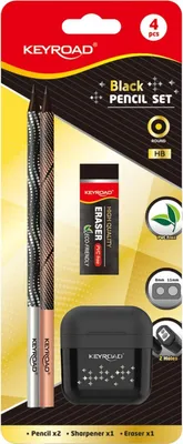 Image de Keyroad Trousse scolaire Black Pencil Set, blister noir