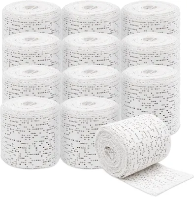 Productafbeelding van Gipsverband set 12 rollen gipsverband om te knutselen 5 x 270 cm gipsverband voor babybuik gipsverband gipsdoek voor gips afdruk gips buik verband