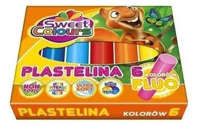 Obrázok produktu pre Fluorescenčná plastelína, 6 farieb – Sweet colours