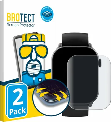 Produktbild von 2x BROTECT Fullscreen Schutzfolie für Uaue Y88 1.96" Displayschutz Folie Fullcover Matt Entspiegelungsfolie