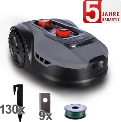 Produktbild von Scheppach Mähroboter RLM500W | 20 V | für 400 m² Rasenfläche | Steigungen bis 35 % | 20 - 60 mm Schnitthöhe | mit Begrenzungsdraht
