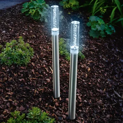Produktbild von esotec Zeitlose Solar Leuchtstäbe Twin im 2er-Set Luftblasen wetterfest 102064