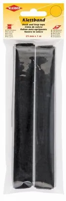 Produktbild von KLEIBER Klettband selbstklebend schwarz (B)25 mm x (L)1.000 mm