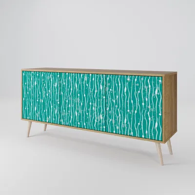 Produktbild von Spacerebels Kommode mit 3 Türen - Sideboard Komodenschrank - Highboard - Kleiderschrank Möbel - Wohnzimmer Schlafzimmer - 57,5×111×42 (HxBxT)
