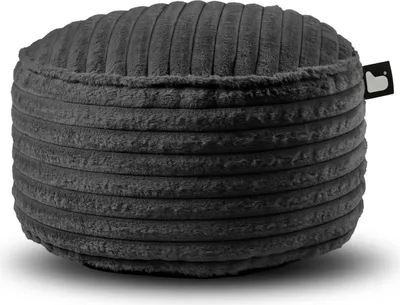 Productafbeelding van Extreme Lounging - b-poufe cord - ronde poef - voor binnengebruik - zachte en comfortabele stof, 60x40 cm - Stormgrijs