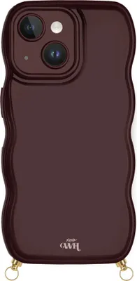 Produktbild von Glossy Wavy Cord Hülle Burgundy  - Kompatibel mit iPhone 14