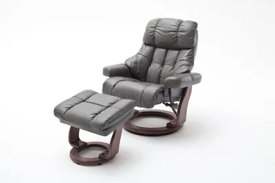 Produktbild von CALGARY XXL Relaxer 180 mit Hocker, Farbe:Schlamm/Walnussfarben